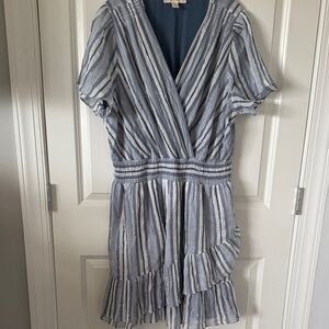Michael Kors Blue/Grey ish and White Dress